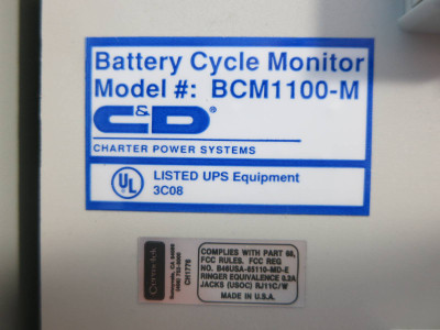 Digital Technologies BCM1100-M Battery Cycle Monitor Display Digital Readout (PM2570-5)