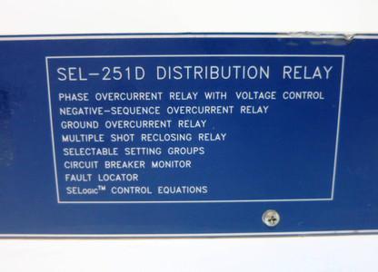 Schweitzer Engineering Laboratories SEL-251D Distribution Relay SEL251D 48 VDC (NP1694-1)