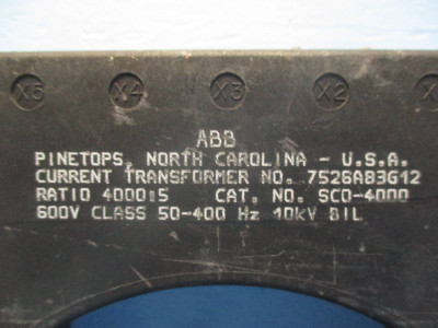 ABB 7526A83G12 Current Transformer SC0-4000 Ratio 4000:5 CT (DW0241-8)