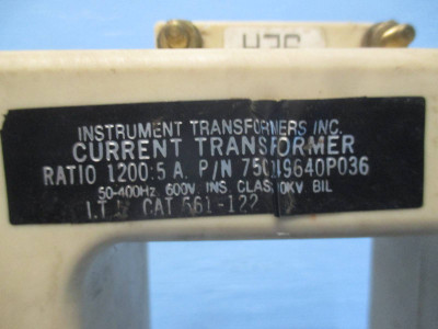 Instrument Transformers 561-122 Current Transformer Ratio 1200:5A CT (DW0292-15)