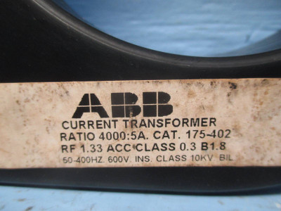 ABB 175-402 Current Transformer Ratio 4000:5A CT (DW0299-18)