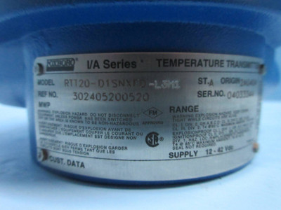Foxboro RTT20-D1SNXFD-L3M1 I/A Series Temperature Transmitter 12-42 Vdc Temp (TK2722-1)