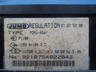 Jumo Regulation PDAw-48m Digital Temperature Controller Regulator PDAW48M (DW0331-2)
