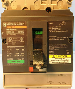 Merlin Gerin NSF250A 250A Molded Case Switch w/ Adapter & 48 VDC Shunt NSF250 A (EM2084-22)