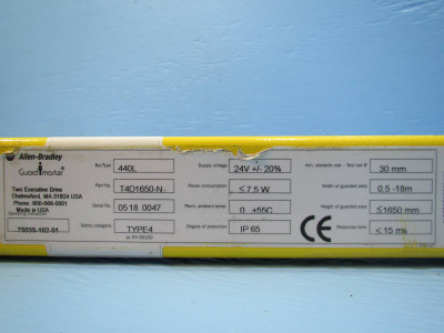 Allen Bradley GuardMaster 440L-T4D1650-N Light Curtain POC-30 1650mm 440LT4D1650 (NP1747-1)