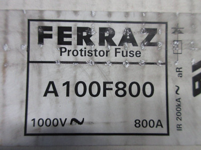 New Ferraz Mersen A100F800 800 Amp 1000V Protistor Fuse 800A NIB (TK3010-1)