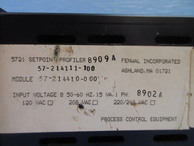 Fenwal 5721 Setpoint Profiler 57-214410-000 Process Control Equipment (TK3041-1)