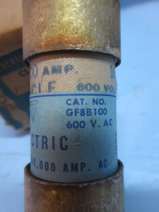 NEW Box of 4 General Electric GF8B-100 CLF Fuses 100 Amp 600V GE GE8B 100A Fuse (TK3553-3)