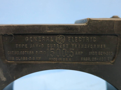 General Electric 837X66 Type JAH-0 CT Current Transformer Ratio 1500:5 Amp GE 5A (DW0722-16)