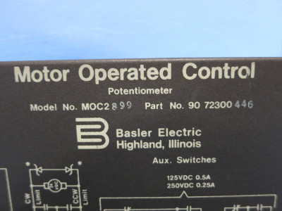 Basler Electric 90-72300-446 Model MOC2-899 Motor Operated Control Potentiometer (DW0770-4)