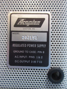 Acopian 28J150 Regulated Power Supply (TK4050-2)