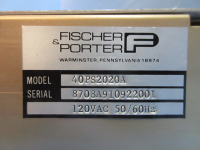 Fischer Porter 40PS2020A Dual Power Supply 120 Vac (TK4049-1)