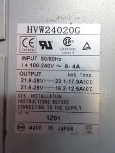 Shindengen HVW24020G Power Supply 100-240 Vac / 28V (TK4065-1)