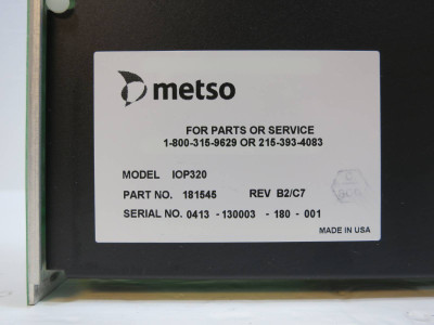 Valmet Metso Automation IOP320 181545 Rev B2/C7 Analog Output Module PLC IOP 320 (NP2043-1)