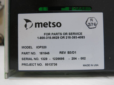 Valmet Metso Automation IOP320 181545 Rev B3/D1 Analog Output Module PLC IOP 320 (NP2048-1)