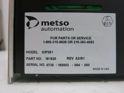 Valmet Metso Automation IOP351 181520 Rev A2/B1 Relay Output Module PLC Out Form (NP2056-2)