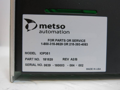Valmet Metso Automation IOP351 181520 Rev A2/B Relay Output Module PLC Out Form (NP2057-21)
