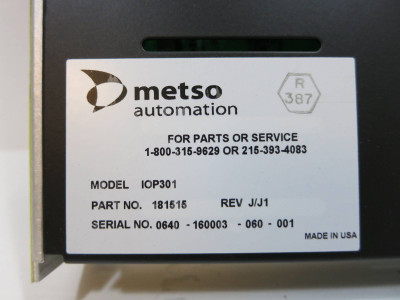 Valmet Metso Automation IOP301 181515 Rev J/J1 Isolated Analog Input Module PLC (NP2067-1)