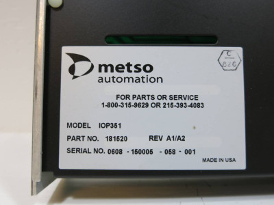 Valmet Metso Automation IOP351 181520 Rev A1/A2 Relay Output Module PLC Out Form (NP2074-1)