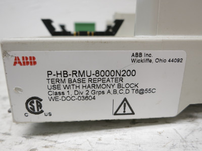 ABB P-HB-RMU-8000N200 RMU-800 Gateway Harmony Block Terminal Base Repeater PLC (NP2123-4)