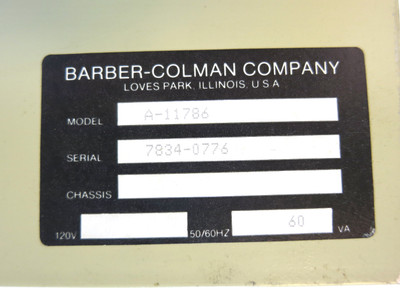 Barber Colman A-11786 Battery Charger 120V 60VA A11786 (TK4333-2)