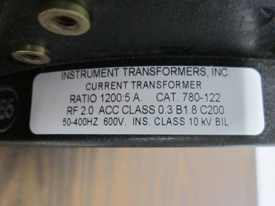 Instrument Transformer 780-122 Current Transformer Ratio 1200:5 A 600V 780122 (EBI2474-2)