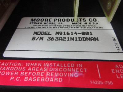 Moore 363A21N1DDNAN Multipoint Digital Recorder M91614-001 16084-1-5 16085-21-1 (TK4466-1)