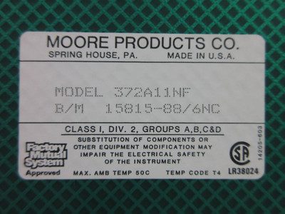 Moore 372A11NF Flow Controller Control Station 15821-1-14 Board 15814-1-3 Cover (TK4503-1)