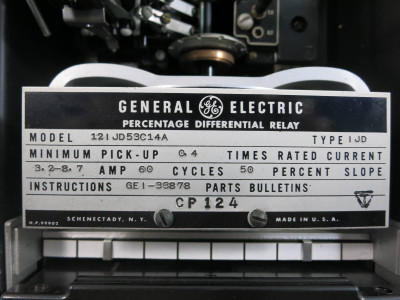 General Electric 12IJD53C14A Percentage Differential Relay GE Type IJD 8.7 Amp (TK4582-8)