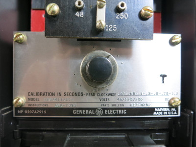 General Electric 12SAM11A21A Calibration in Seconds Relay GE Type SAM Relay (TK4587-1)