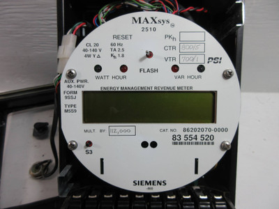 Siemens 86202070-0000 MAXsys Energy Management Revenue Meter Quad4 Modem 70495-1 (TK4612-1)