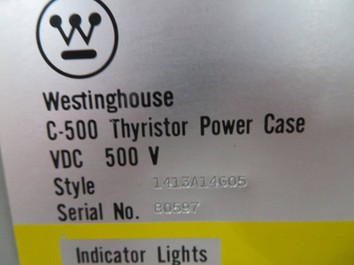 Westinghouse C-500 Thyristor Power Case Style 1413A14G05 500V VDC C500 WH Supply (NP2236-2)
