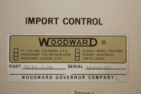 Woodward Governor Co Import Control 8271-570 (EBI5333-1)