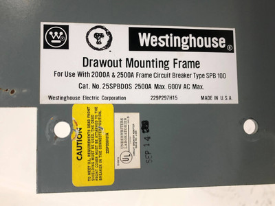 Westinghouse 25SPBDOS 2500A Drawout Cradle for SPB 100 Breaker 2000/2500 Amp (EM3375-1)