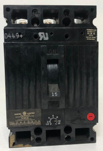 GE TEC36015S 15A Mag-Break Circuit Breaker 480/600V 3P 15 Amp General Electric (EM3439-11)