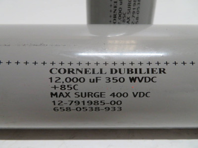 Lot of 2 Cornell Dubilier 12-791985-00 Capacitor 12000 uF 350 W VDC 400 VDC Gray (NP2285-20)