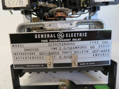 General Electric 12IAC51B804A Time Overcurrent Relay Inverse GE IAC 12IAC 51B04A (NP2320-2)