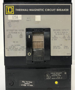 Square D KCJ34125 125A Circuit Breaker 480 VAC 3 Pole S2 KCJ-34125 125 Amp (EM3582-9)