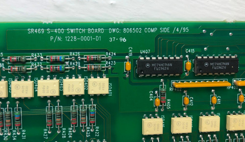 GE Multilin 1228-0001-D1 S-400 Switch Board SR469 DWG 806502 D1 General Electric (EM3631-2)