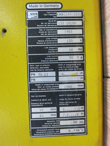 SICK LVU1106-2231 Safety Light Curtain 120V 50VA 1080mm LVU11062231 Optik (DW1577-1)