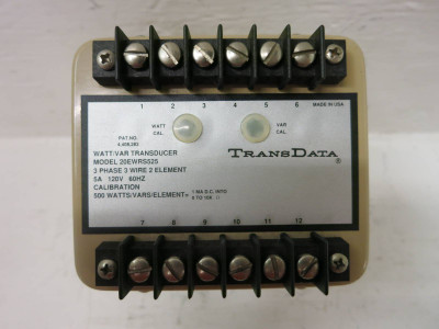 TransData 20EWRS525 Watt / VAR Transducer 3-Phase 3 Wire 2 Element 5A 120V (TK5407-3)