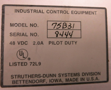 Industrial Control Equipment 75B31 48 VDC Output Module PLC Uticor Rev E2 Red (GA0133-1)