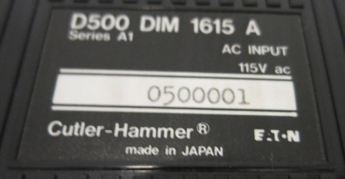 Cutler Hammer D500 DIM 1615 A 115V AC Input 050001 Eaton Series A1 (GA0171-1)