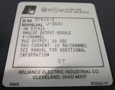 Reliance Electric 57410-C Analog Output Module 4-Channel PLC 57C410 802284-106B (GA0177-1)