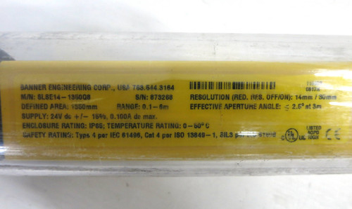 Banner SLSE14-1350Q8 EZ-Screen Light Curtain Transmitter 14/30 Series Emitter (DW2287-3)