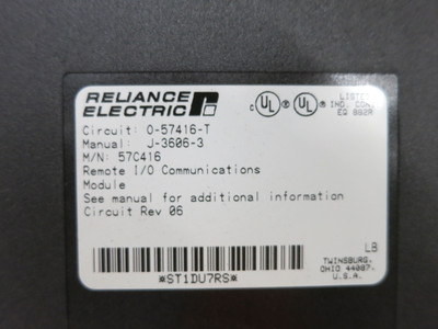 Reliance Electric 57C416 Remote I/O Communications Module PLC AutoMax 0-57416-T (DW2819-2)