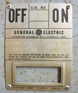 GE QMR325R NO Hardware 400A 240V QMR Fusible Panelboard Switch 400 Amp THFP325 (DW2920-67)