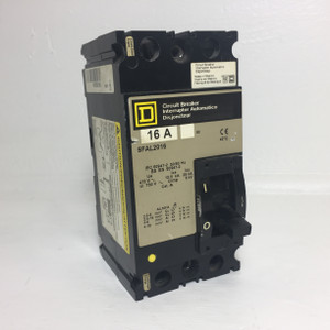 Image of Square D SFAL2016 16A Circuit Breaker 480 VAC 2 Pole SFAL 16 Amp S2 2P
