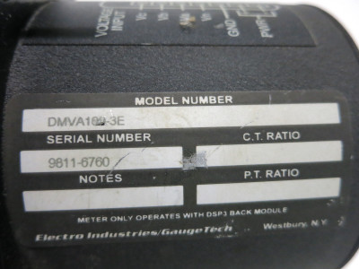 Electro Industries Model DMVA100-3E Power Meter Display Module AC Volts Amps ABB (DW3277-4)