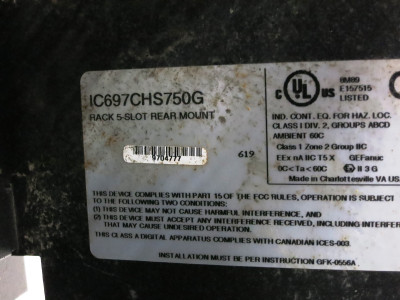 GE Fanuc IC697CHS750G Series 90-70 PLC 5-Slot Chassis Module Rack IC697CHS750-G (DW3303-2)